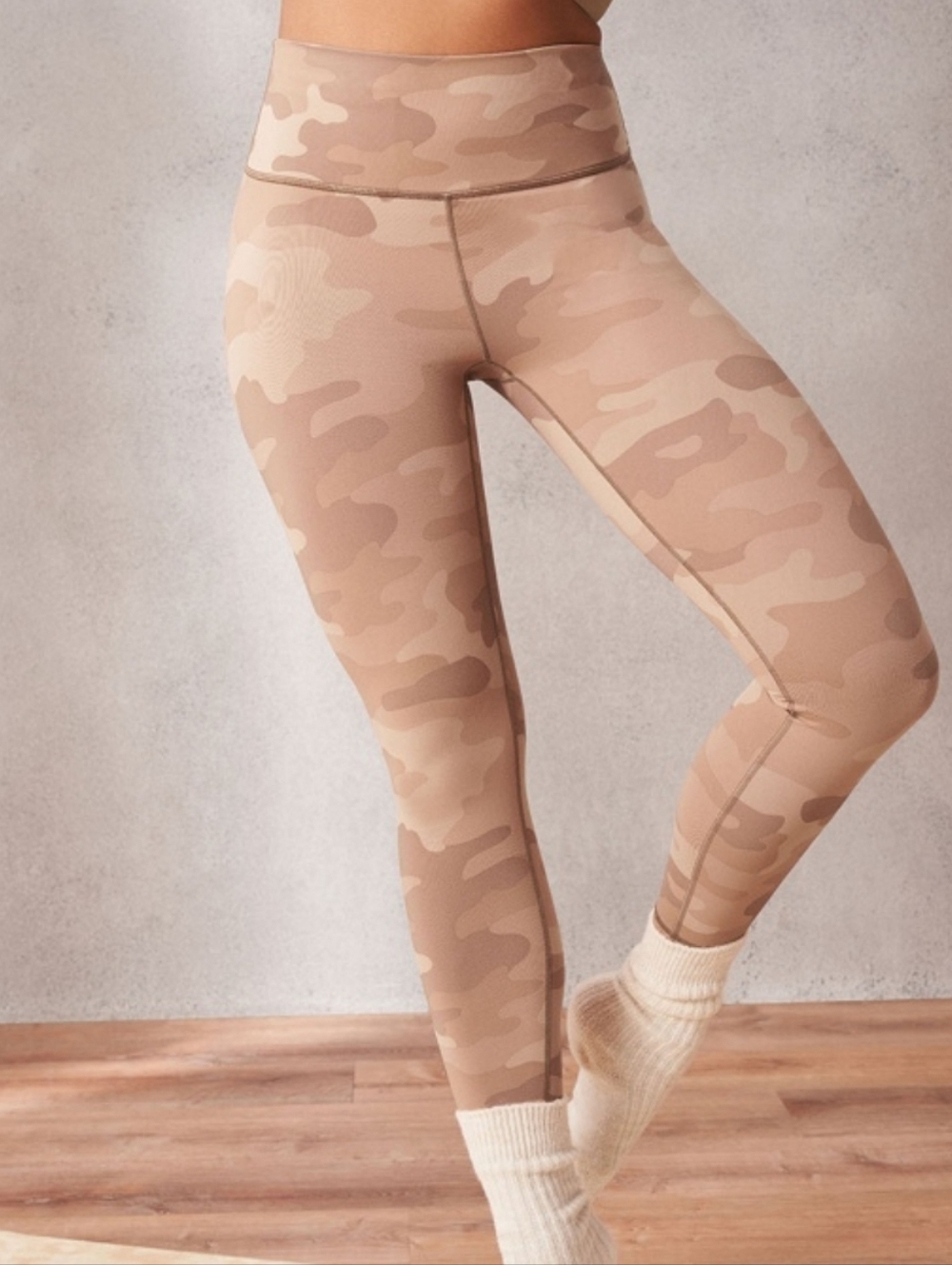 Fabletics Dedine Power Hold  Nude/Tan High Waited Leggings Sz S